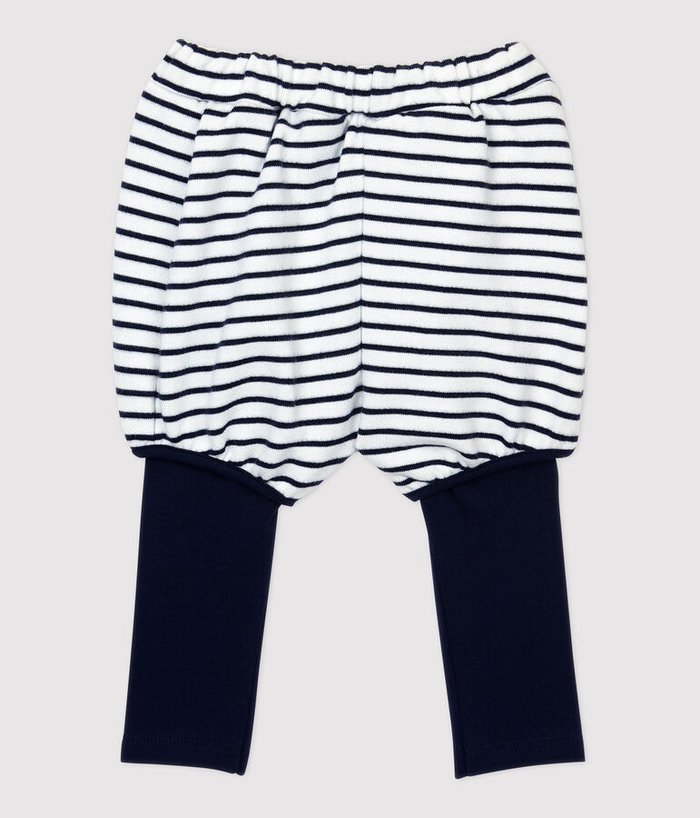 Katoenen korte baby. wit/blauw