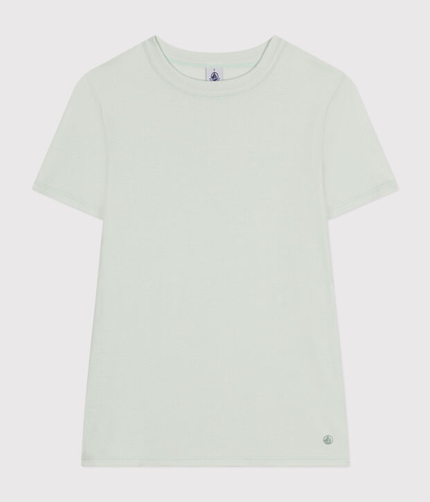 Tee-shirt l'Iconique en coton uni femme bleu