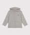 Sweatshirt zippé à capuche en cote enfant garçon gris CHATON CHINE
