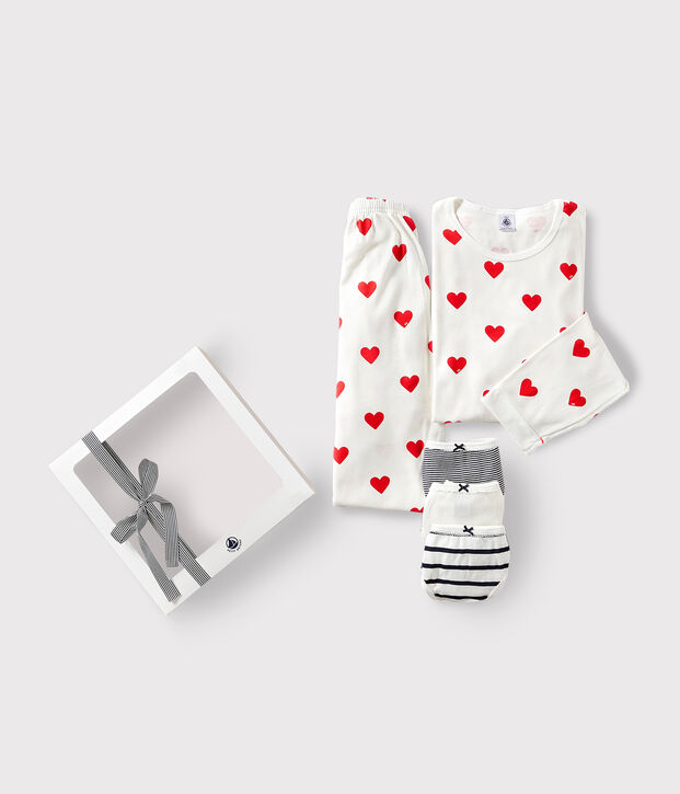 Geschenkverpakking met pyjama en onderbroekjes van katoen multicouleur
