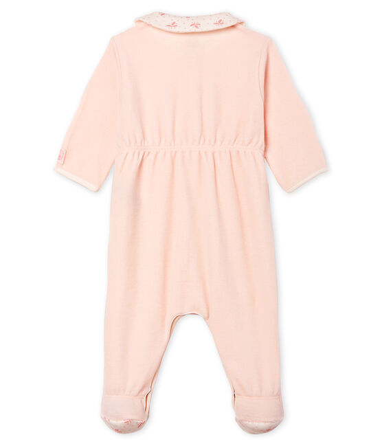 Dors bien bébé fille en velours rose FLEUR