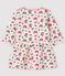 Jurk met lange mouwen babymeisje wit MARSHMALLOW/wit MULTICO
