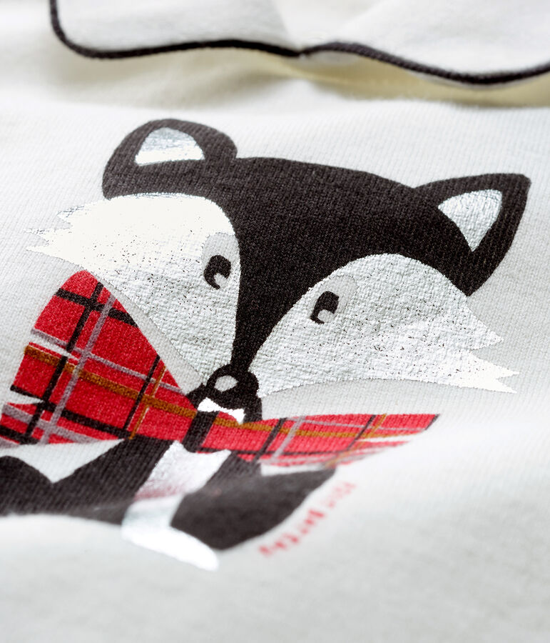 T-shirt met lange mouwen en col babyjongen wit