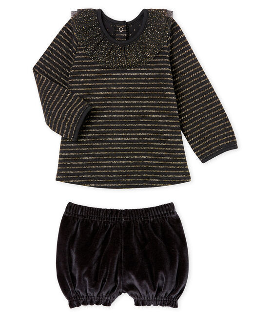 Set van 2 items babymeisje zwart NOIR/wit MULTICO