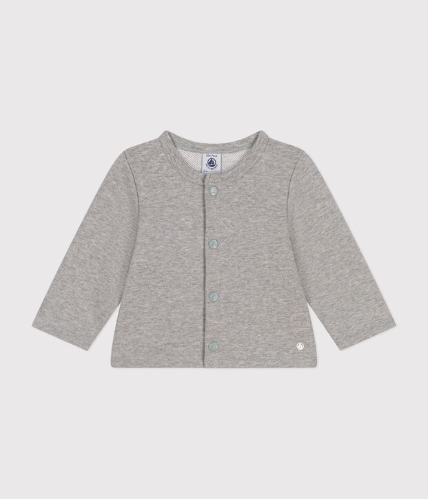 Molton babycardigan grijs