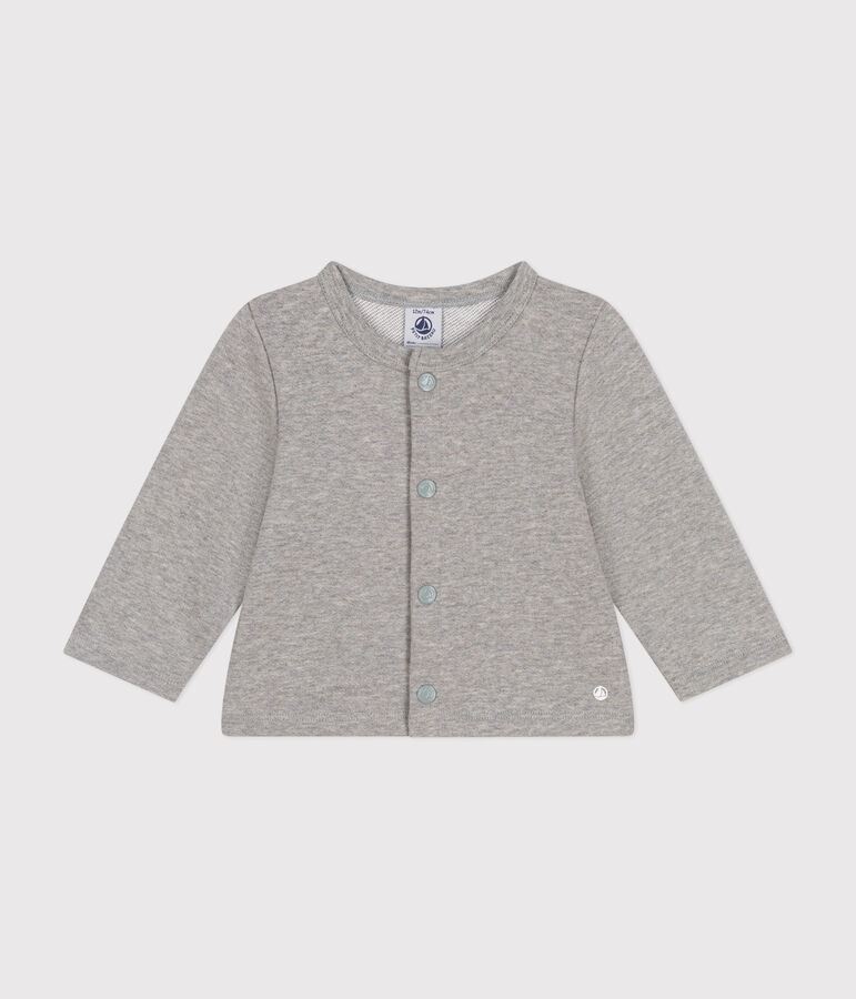Molton babycardigan grijs