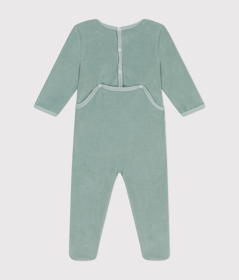 Pyjama en velours b&eacute;b&eacute; vert