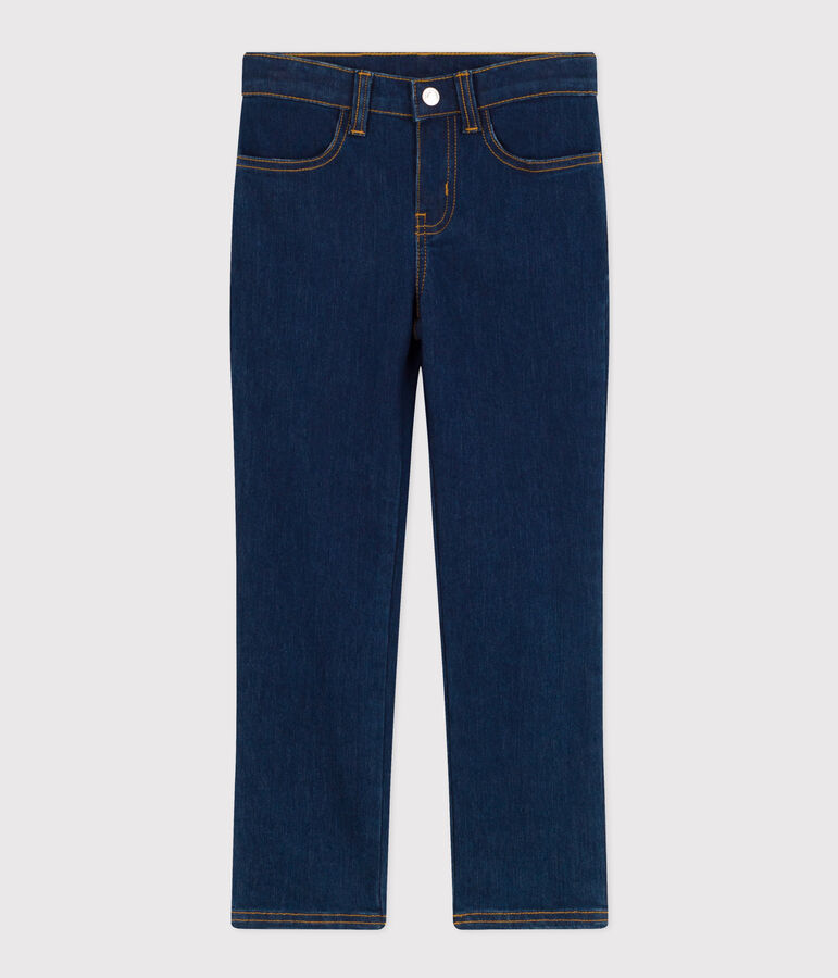 Slim-fit broek van denim voor meisjes blauw DENIM BRUT
