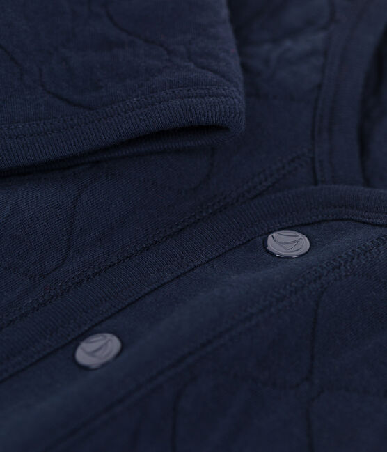 Cardigan bébé en tubique matelassé bleu SMOKING