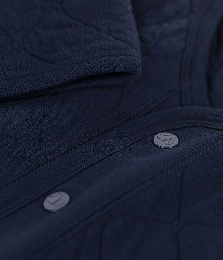 Cardigan b&eacute;b&eacute; en tubique matelass&eacute; bleu