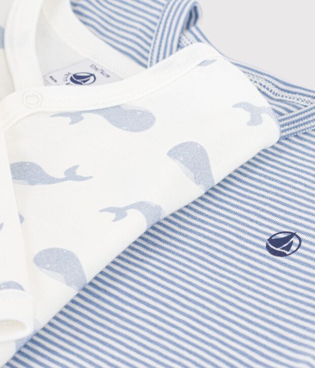 Setje met katoenen babypyjama's zonder voetjes met print multicouleur