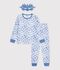 Katoenen verkleedpyjama van een draak voor kinderen blauw/blauw
