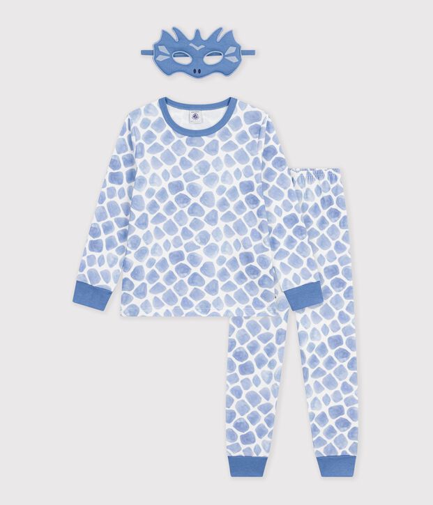 Pyjama d&eacute;guisement dragon enfant en coton bleu/bleu