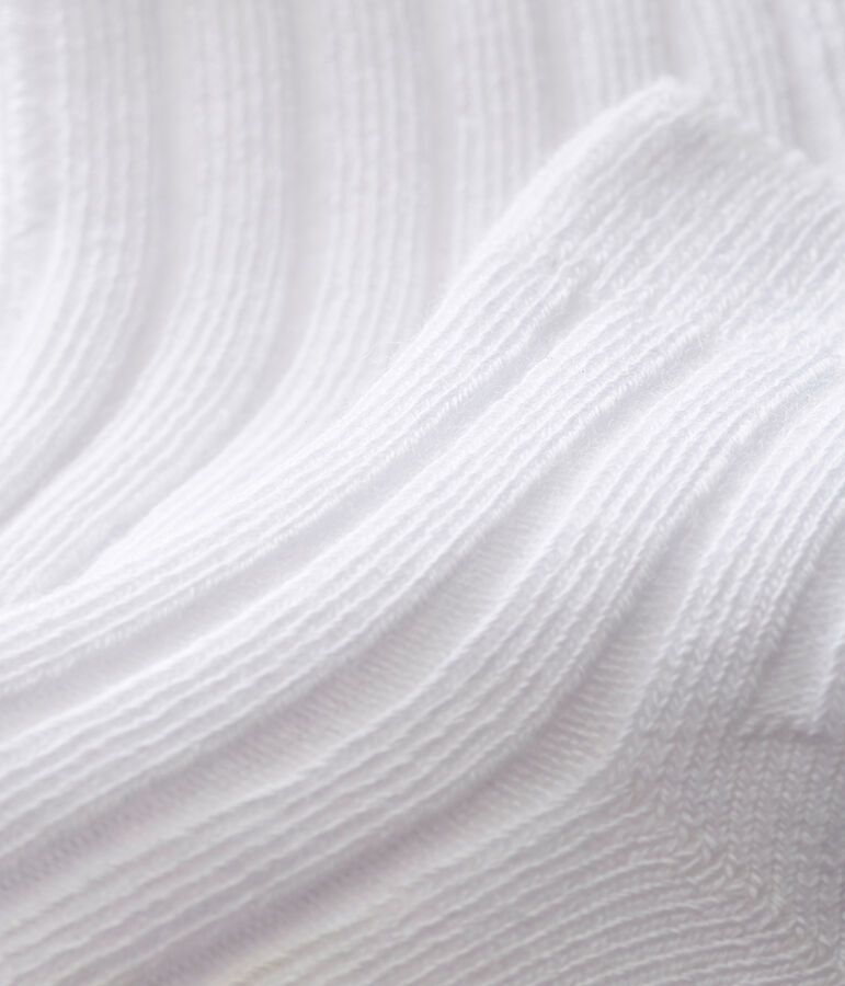 Chaussettes en c&ocirc;tes b&eacute;b&eacute; mixtes blanc ECUME