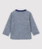 Tee-shirt en laine et coton bébé. bleu MEDIEVAL/blanc MARSHMALLOW
