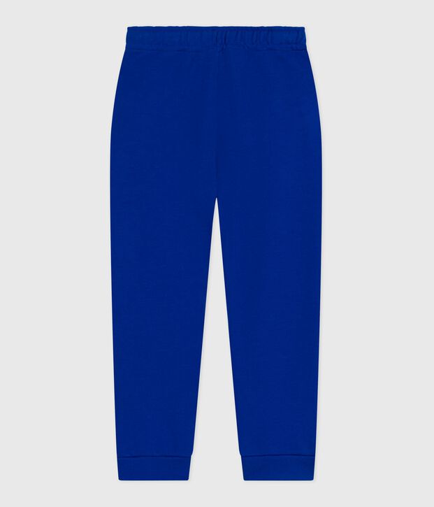 Pantalon de jogging enfant en coton uni bleu