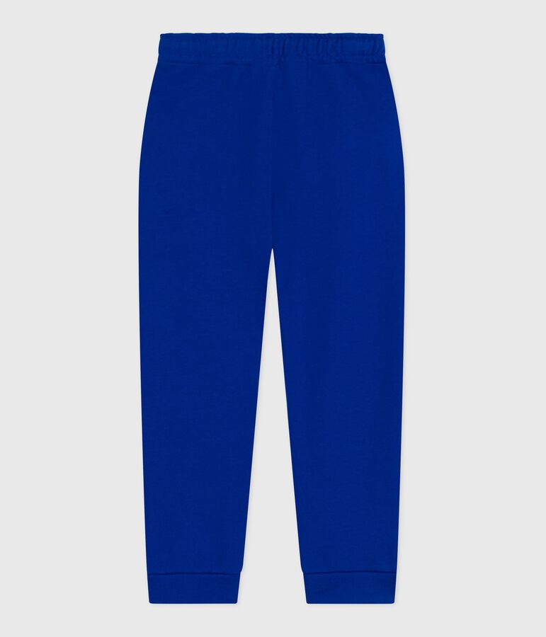Pantalon de jogging enfant en coton uni bleu
