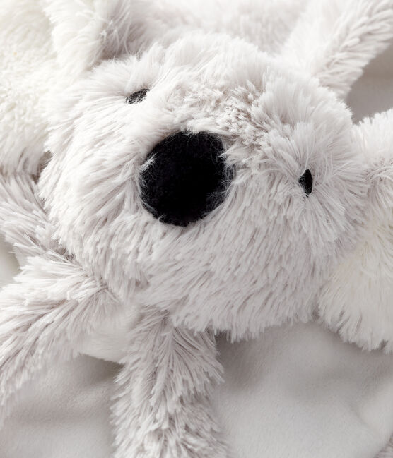 Doudou koala bébé en polaire blanc MARSHMALLOW/gris GRIS