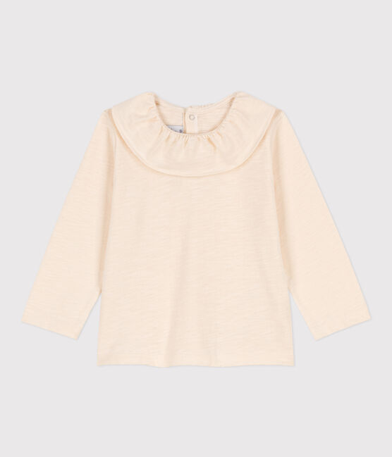 Gevlamde blouse met lange mouwen in jersey voor baby's ecru AVALANCHE