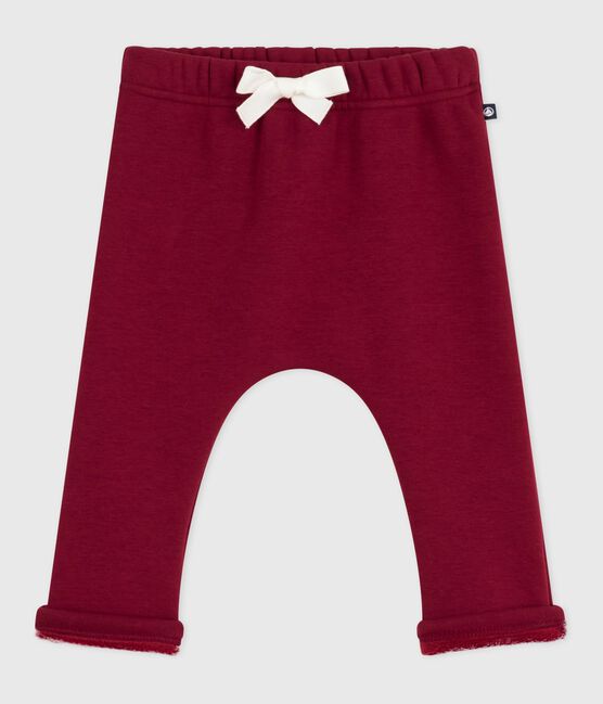 Effen babybroek van zacht en warm katoen AMARANTE