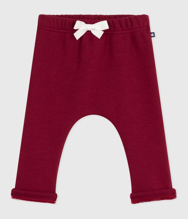 Pantalon b&eacute;b&eacute; en coton uni rouge