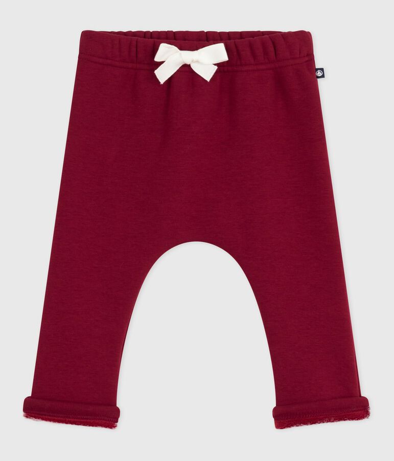 Pantalon b&eacute;b&eacute; en coton uni rouge