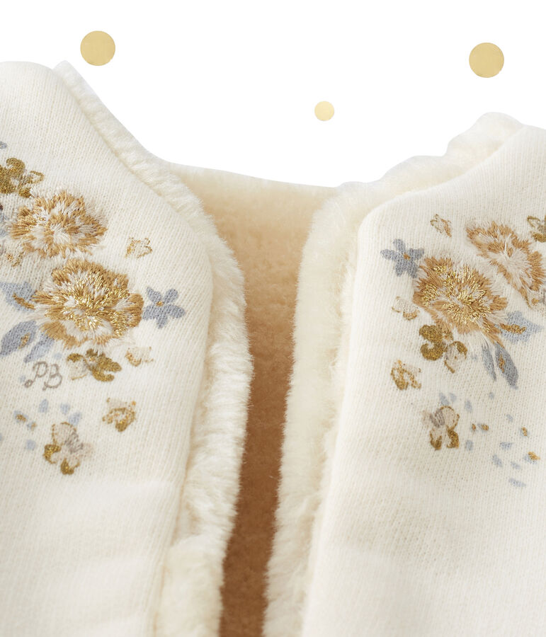 Omkeerbaar mouwloos vest voor babymeisjes beige COQUILLE