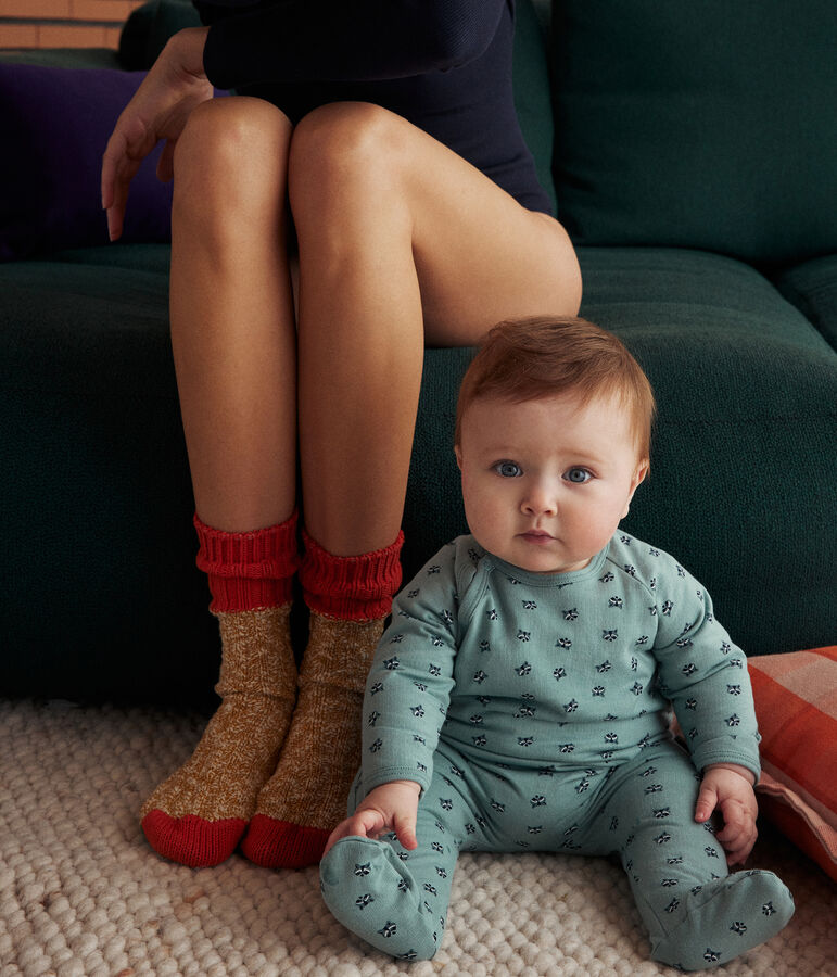 Fleece babypyjama met print groen/multicouleur