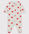 Molton slaappakje met rode hartjes voor baby wit MARSHMALLOW/rood TERKUIT