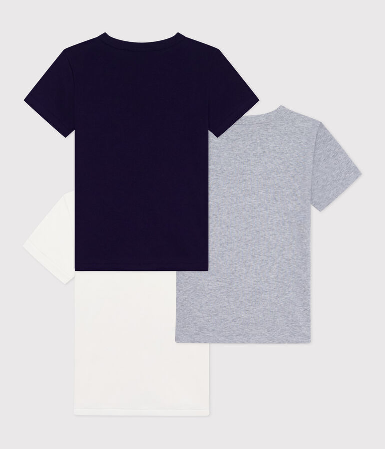 Setje met effen katoenen T-shirts met korte mouw voor kinderen multicouleur