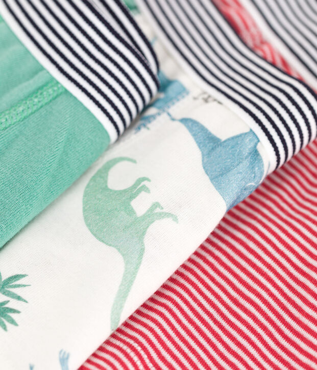 Setje met 3 katoenen kinderboxershorts met dinosaurusprint multicouleur