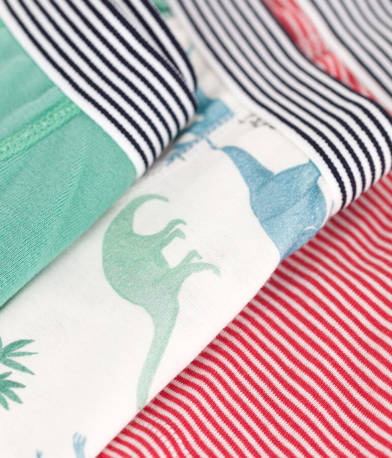 Setje met 3 katoenen kinderboxershorts met dinosaurusprint multicouleur