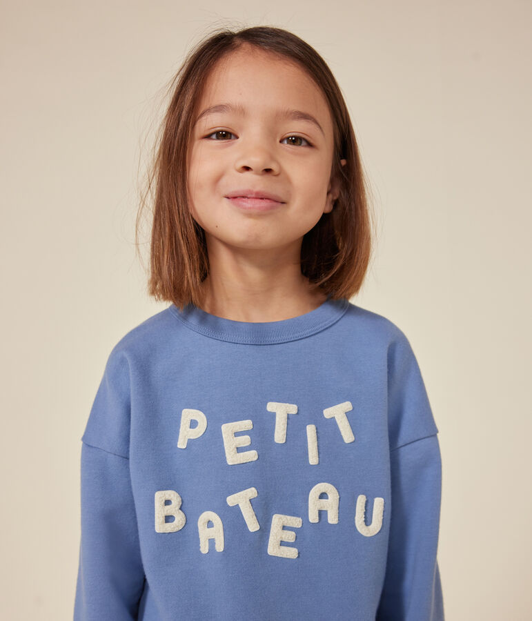 Sweatshirt en molleton enfant fille / gar&ccedil;on bleu