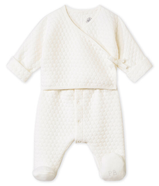 2-in-1 pyjama in doorgestikte tubic wit MARSHMALLOW