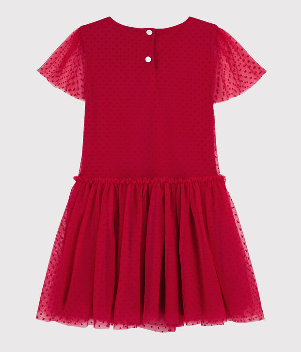 Robe manches courtes enfant fille rouge
