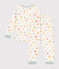 Kinderpyjama van velours met sterrenprint wit MARSHMALLOW/wit MULTICO
