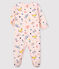 Dors-bien à imprimé animaux bébé fille en molleton rose FLEUR/blanc MULTICO