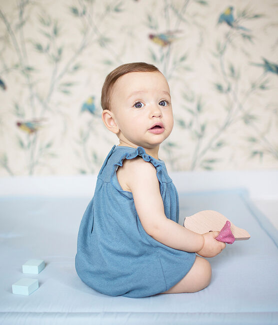 Combicourt bébé fille en coton et lin FONTAINE