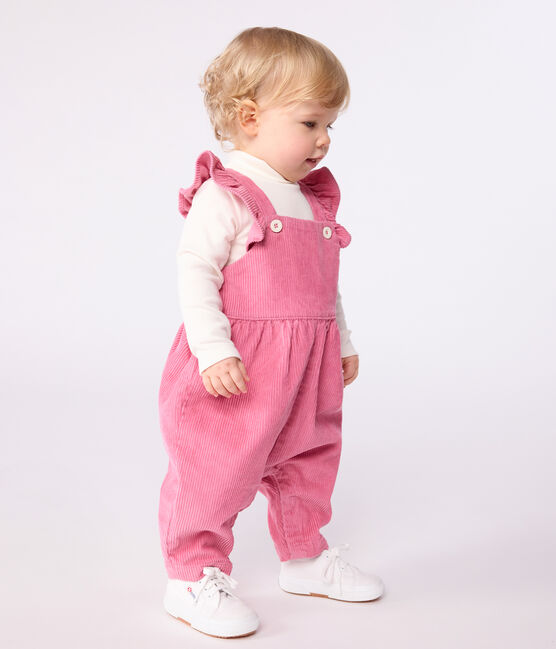 Effen babysalopette van corduroy en ruches en lange pijpen BOUDOIR