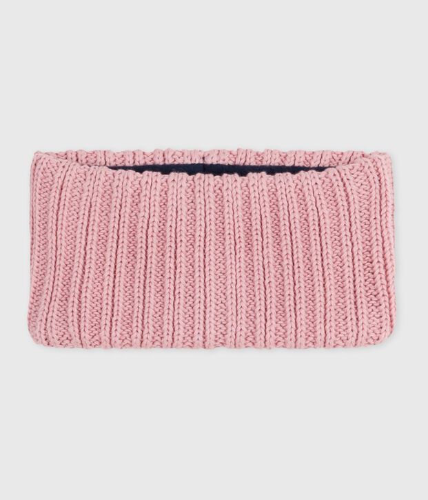 Gebreide colsjaal met fleecevoering voor baby's roze