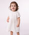 Wit katoenen babyjurkje met bloomer en ajourdetails wit ECUME