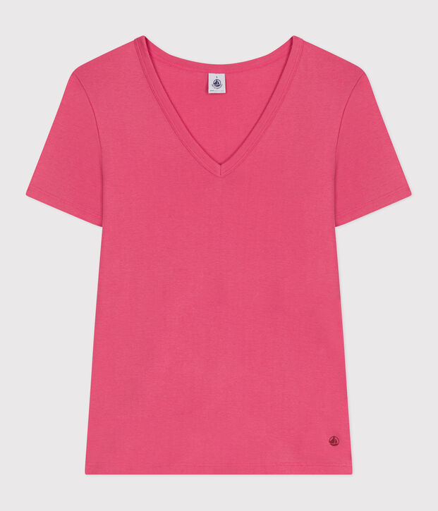 L'Iconique, gestreept katoenen T-shirt voor dames roze
