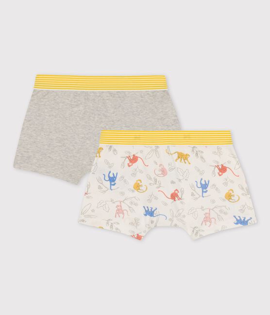 Set met 2 boxershorts voor jongens met aapjes in biokatoen variante 1