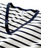 L'ICONIQUE, dames-T-shirt met V-hals in katoen wit MARSHMALLOW/blauw SMOKING
