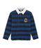 Rugbypolo met strepen jongens blauw SMOKING/blauw LIMOGES