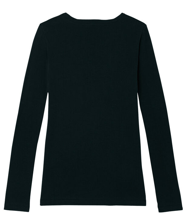 damestee-shirtmet lange mouwen zwart