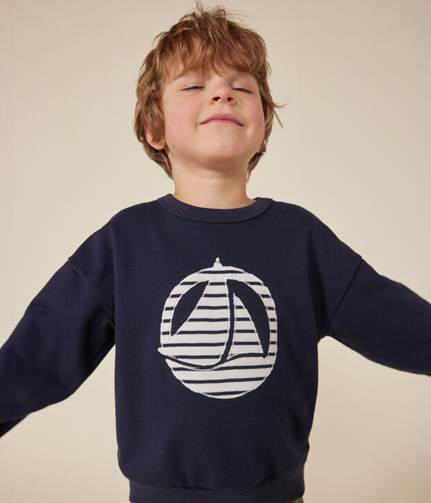 Sweatshirt en molleton enfant  fille / gar&ccedil;on bleu marine