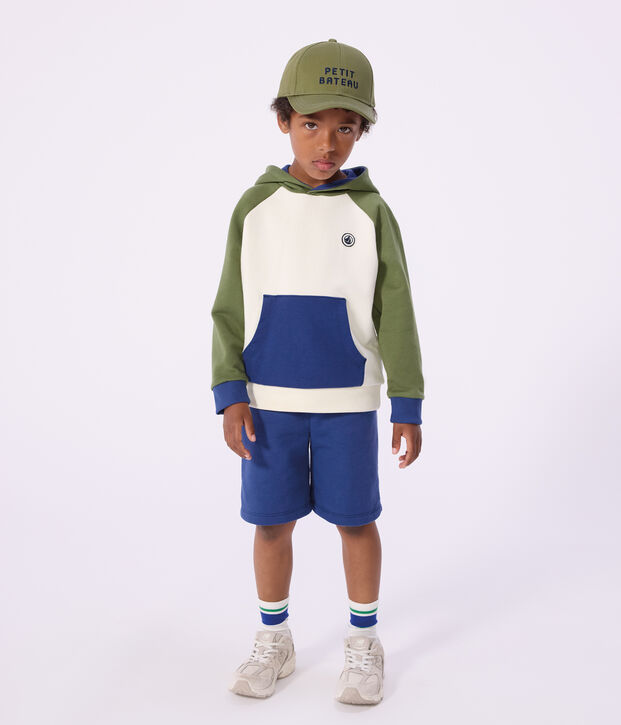 Katoenen hoodie voor kinderen ecru/multicouleur
