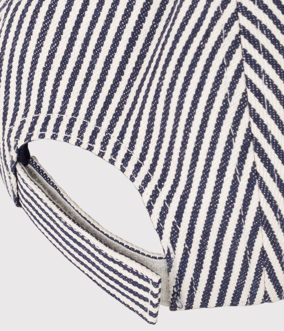 Casquette Petit Bateau Family en toile bébé bleu MEDIEVAL/blanc MARSHMALLOW
