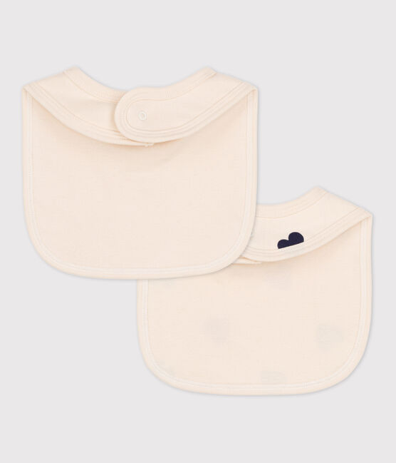 Set van twee katoenen slabbetjes met hartje variante 1
